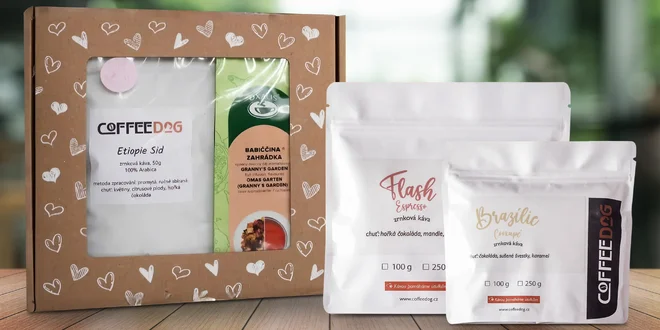 Cofeedog: balíčky zrnkové kávy i sety s čaji Oxalis