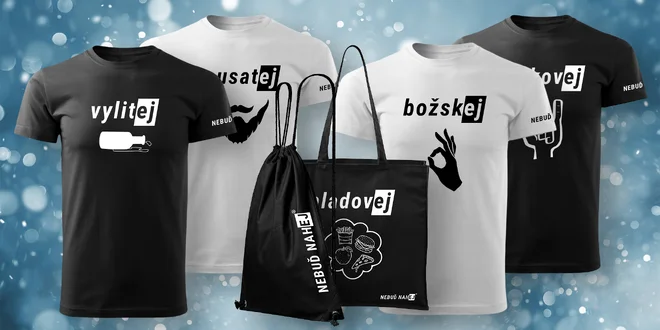 Bavlněná trička, taška či vak s vtipným potiskem