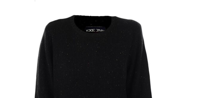 Pánský černý svetr s barevnými tečkami Exe Jeans