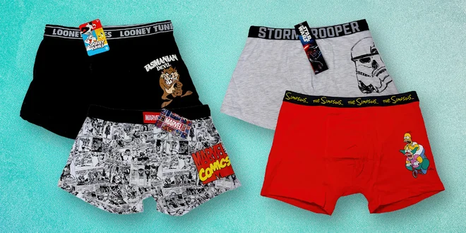 Boxerky s motivy Simpsonů, Star Wars i superhrdinů