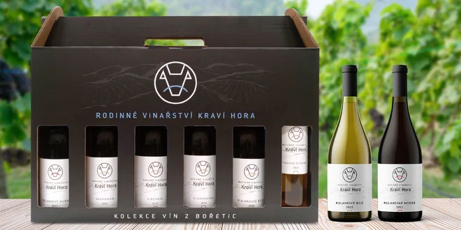 Dárková kolekce 6 vín z vinařství Kraví hora