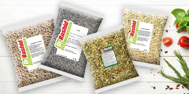Semínka po 500 i 1000 g: slunečnice, quinoa, chia i len