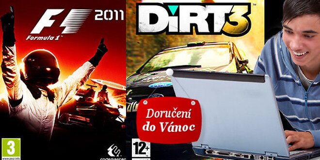Dvě počítačové hry: F1 2011 a Dirt 3