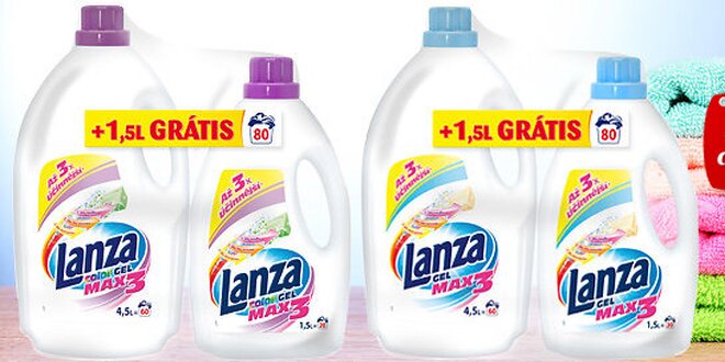 Celkem 12 litrů pracích gelů Lanza