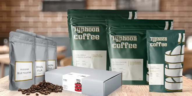 Kávy Typhoon coffee z Etiopie, Rwandy i Salvadoru