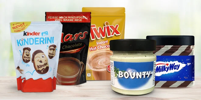 Čoko pomazánky, horká čokoláda i Kinder pochoutky
