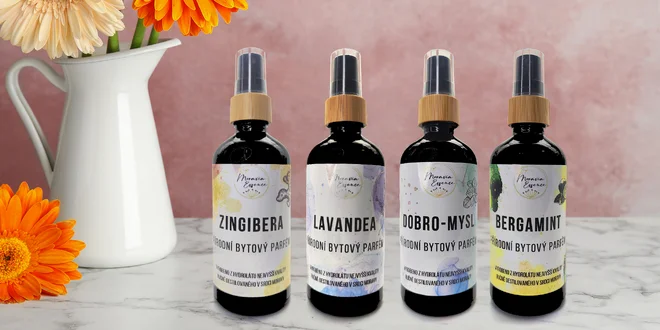 Přírodní bytové parfémy: 1x 100 ml nebo sada 4 vůní