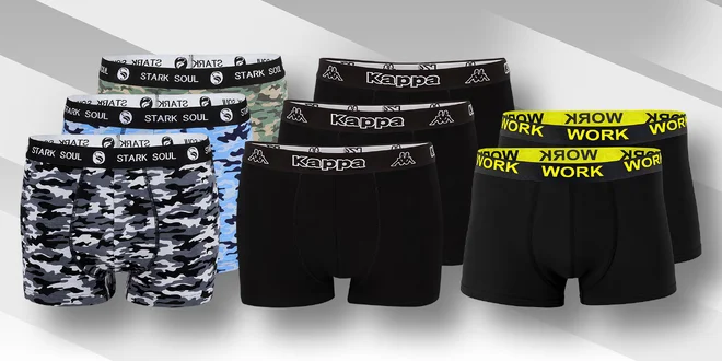 Pánské boxerky Pierre Cardin, Kappa a Bombazza ad.