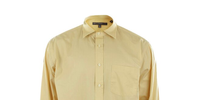 Pánská žlutá košile se špičatým límečkem Perry Ellis