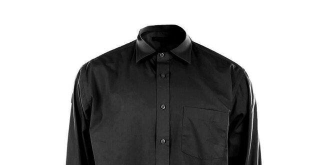 Pánská černá košile se špičatým límečkem Perry Ellis