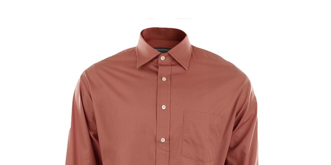 Pánská oranžová košile se špičatým límečkem Perry Ellis