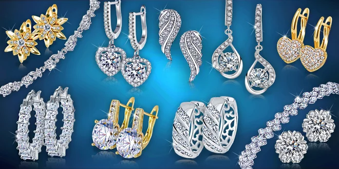 Třpytivé náušnice a náramky La Diamantina