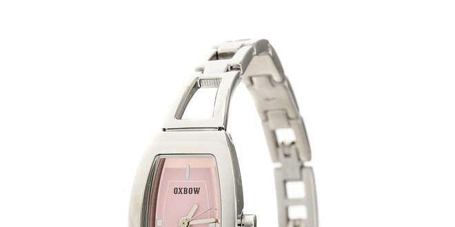 Dámské ocelové hodinky Oxbow s růžovým ciferníkem