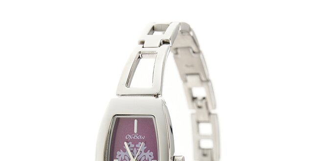 Dámské ocelové hodinky Oxbow s fialovým ciferníkem