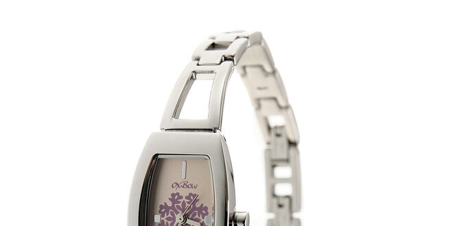 Dámské ocelové hodinky Oxbow s jemně růžovým ciferníkem