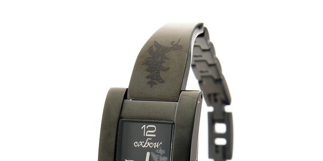 Dámské černé ocelové hodinky Oxbow