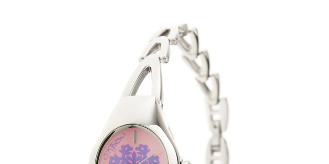 Dámské ocelové hodinky Oxbow s růžovým ciferníkem