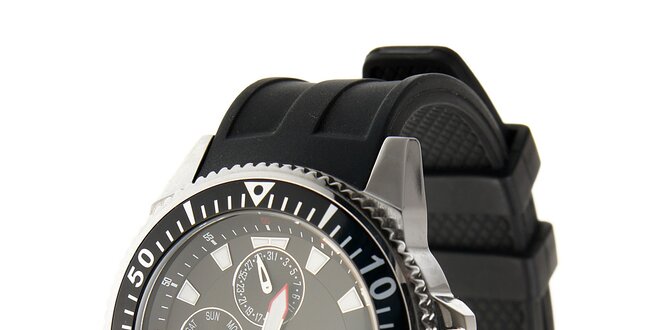 Pánské sportovní hodinky Oxbow s černým pryžovým řemínkem
