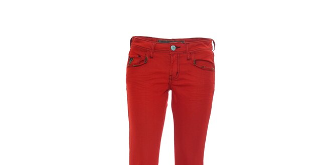 Dámské skinny džíny značky Lois v červené barvě