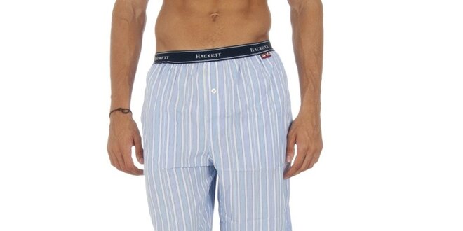 Pánské modré pruhované pyžamové kalhoty Hackett London