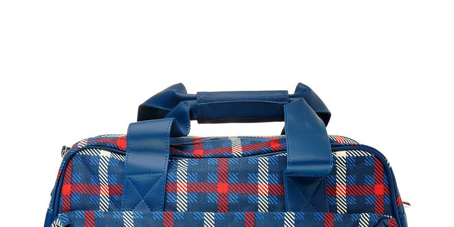 Modrá kostkovaná taška přes rameno Paul Frank