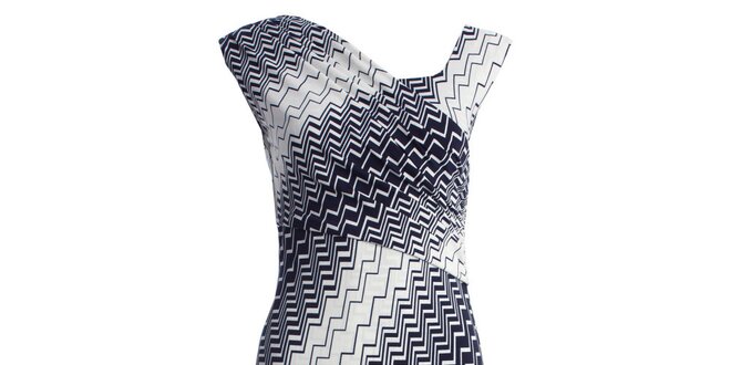 Dámské šaty s modrokrémovým vzorem JDC London bez rukávů