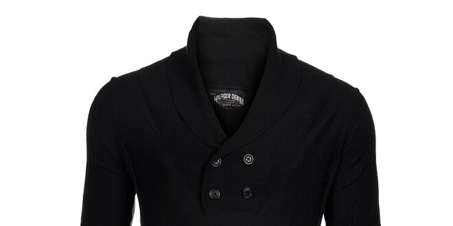 Pánský černý svetr s límcem Tommy Hilfiger