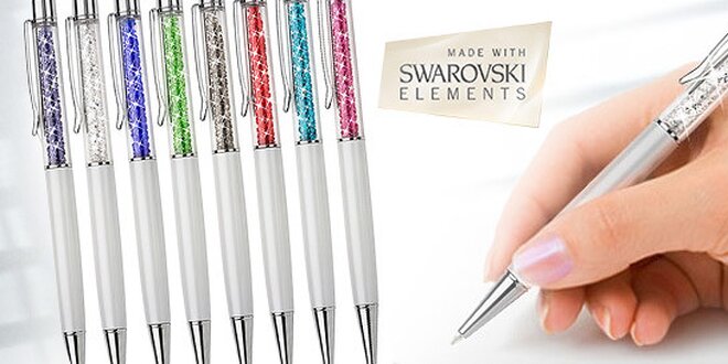 Luxusní pero s křišťály Swarovski s poštovným v ceně