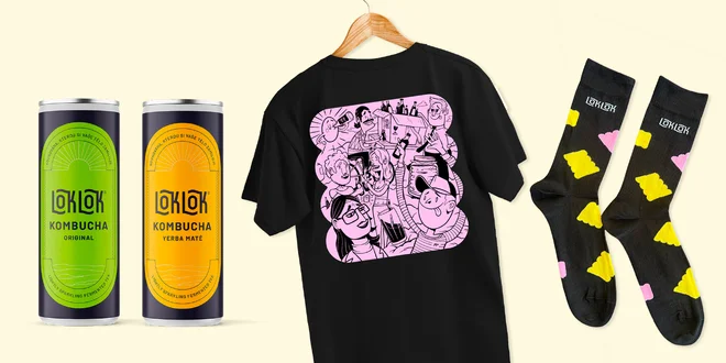 LokLok kombucha: Originál a Yerba Maté, 6–48 kusů i s dárkem