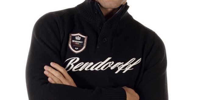 Pánský černý svetr s nášivkou Bendorff