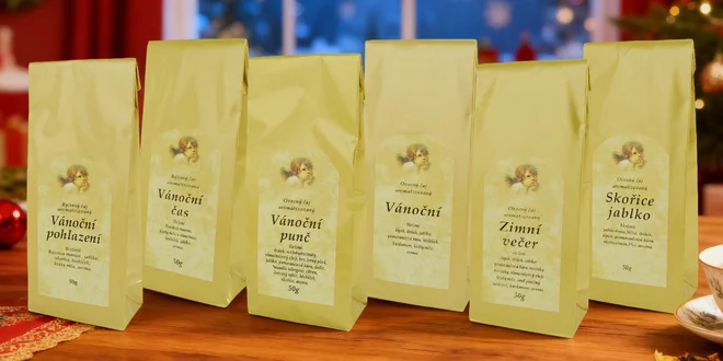 Vánoční sypané čaje: černé, ovocné, zelené i rooibos