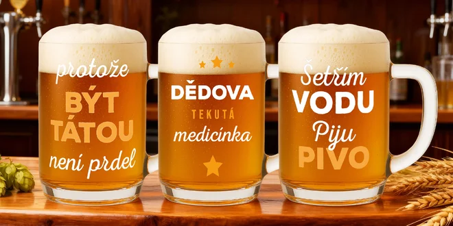 Půllitry z kvalitního českého skla s potiskem