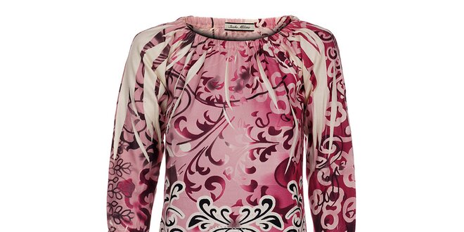 Dámské růžové šaty Snake Milano s potiskem a kamínky