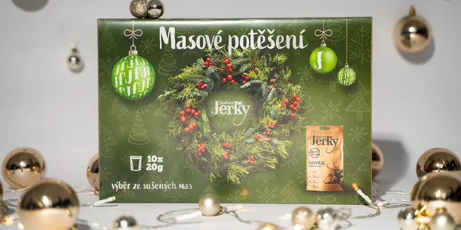 10 balíčků Jihočeského Jerky ve vánočním balení