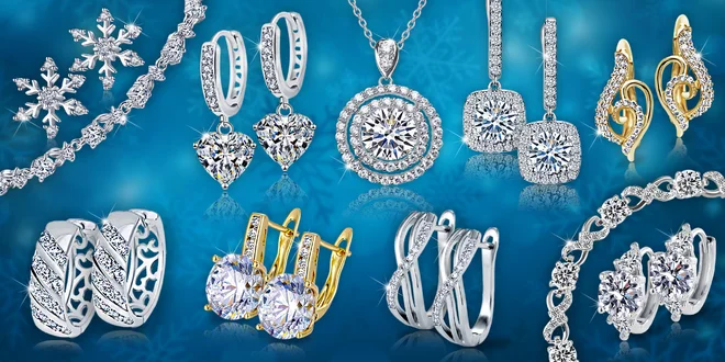 Třpytivé náušnice a náramky La Diamantina