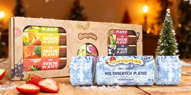 Ovocné plátky i dárkové balení od Ovocňáku