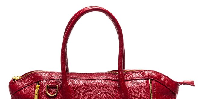 Dámská červená kabelka se zipy Luisa Vannini