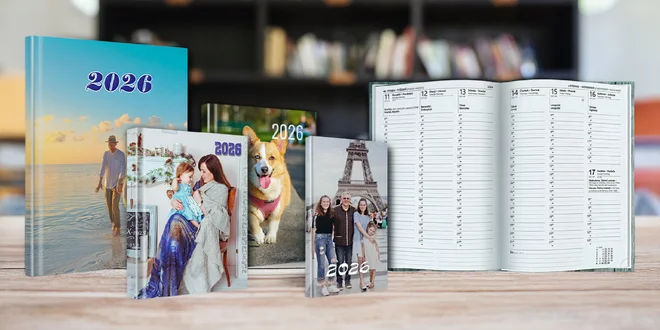 Originální laminované diáře 2026 s vlastním potiskem