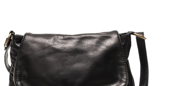 Dámská kožená kabelka přes rameno v černé barvě Luisa Vannini