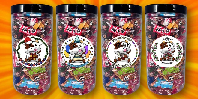 Dárkové dózy plné krowek: 750 g karamelek