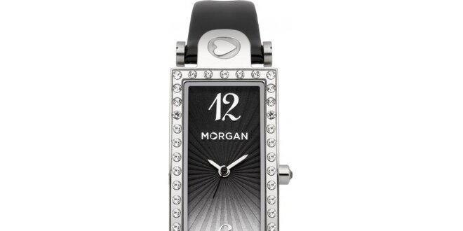 Dámské hodinky z nerezové oceli MORGAN černý řemínek/stříbrný ciferník