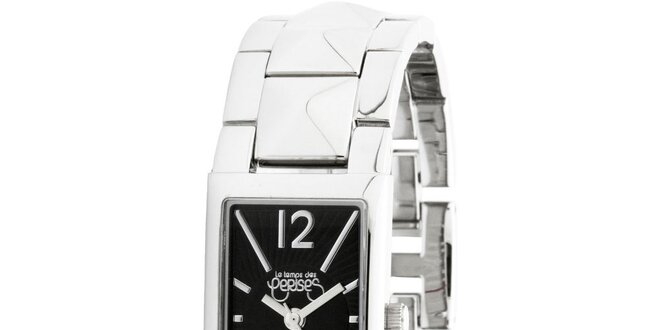 Dámské stříbrné hodinky s černým ciferníkem Le Temps des Cerises