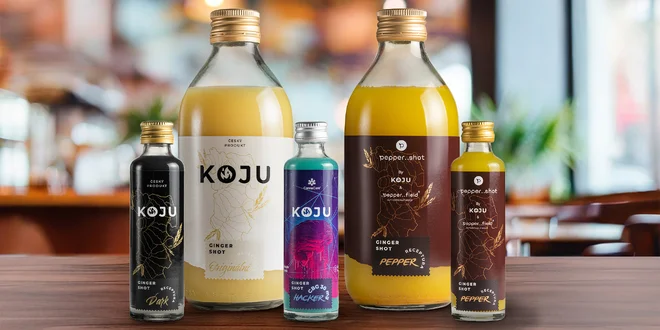 Ginger shoty i sirupy KOJU: 40, 320 nebo 540 ml