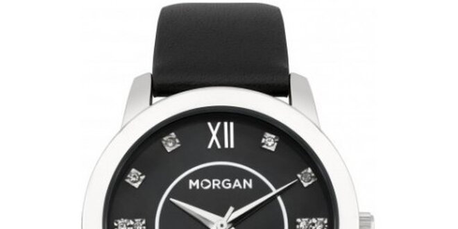 Dámské hodinky z nerezové oceli MORGAN, černý perleťový ciferník