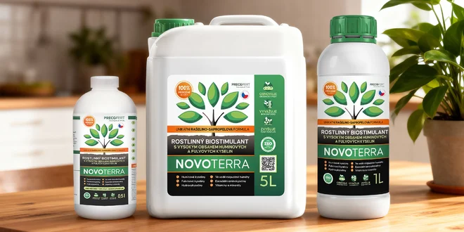 Přírodní hnojivo nejen na pokojovky Novoterra, 0,5–5 l