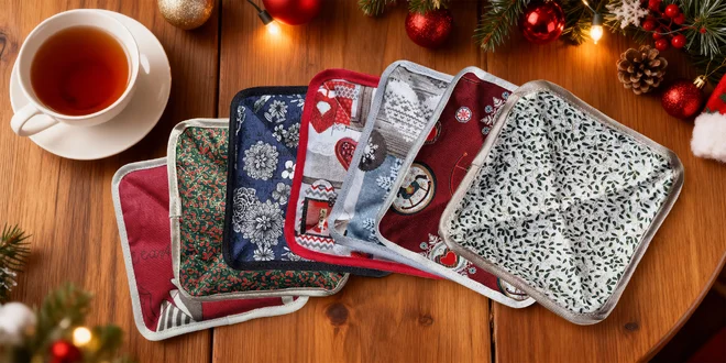 Voňavé bylinkové podšálky z bavlny: vánoční i s květinami