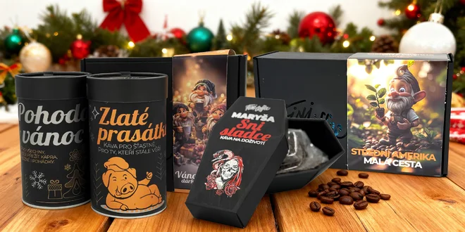 Dárkové balíčky výběrové kávy: mleté i zrnkové
