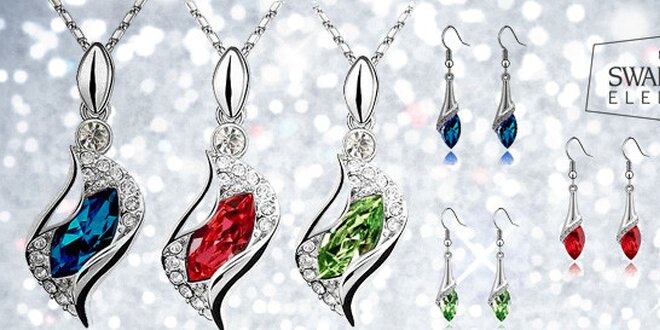 Set šperků Angel Drop s barevnými krystalky