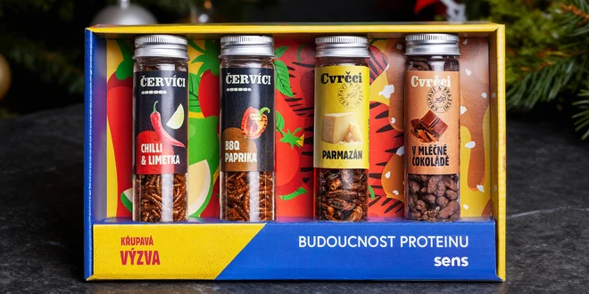Dárkový set cvrčků a červíků: pikantní i v čokoládě