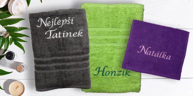 Froté ručník či osuška s vlastní výšivkou na přání